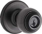 Maçaneta de porta Kwikset Polo Entry com fechadura e chave em bronze veneziano