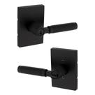 Maçaneta de porta Kwikset Prava Entry serrilhada com fechadura preta fosca Maçaneta de porta Kwikset Prava Entry serrilhada com fechadura preta fosca