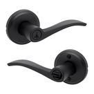 Maçaneta de porta Kwikset Sedona Entry com fechadura e chave preta fosca Maçaneta de porta Kwikset Sedona Entry com fechadura e chave preta fosca