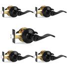Maçaneta de porta Probrico Interior Black Privacy Wave Style x5 Maçaneta de porta Probrico Interior Black Privacy Wave Style x5