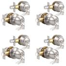 Maçaneta Door Knobonly Knobonly Knike Exterior com Deadbolt, pacote com 4
