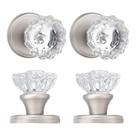 Maçaneta fictícia SHINY HANDLES, níquel escovado de cristal, pacote com 4