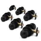 Maçaneta interna Copper Creek Colonial Matte Black, pacote com 6