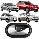 Macaneta Interna Porta Dianteira ou Traseira LD Duster Logan Megane Oroch Sandero Base Preta Puxador Prata