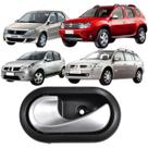Macaneta Interna Porta Dianteira ou Traseira LE Duster Logan Megane Oroch Sandero Base Preta Puxador Prata