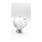 Maçaneta Puxador Cristal Redondo Ponto Bola Cromado 20MM Peq