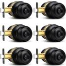 Maçaneta Sopoby Privacy Matte Black, pacote com 6 unidades com fechadura