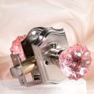 Maçanetas de cristal Floresita Stain Nickel Pink Glass Lock