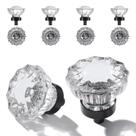 Maçanetas de gabinete CEYMIO, pacote com 8, cristal, preto fosco, 3,6 cm