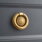 Maçanetas de gabinete de latão DAPANIY Gold Round, pacote com 4