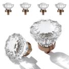 Maçanetas de gaveta de cristal CEYMIO, base de bronze vintage de 3,6 cm