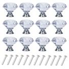 Maçanetas de gaveta YourGift, vidro de cristal em forma de diamante, 30 mm, pacote com 12