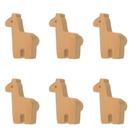Maçanetas de madeira MOROBOR em forma de alpaca, 6 peças de madeira de faia