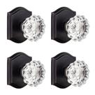 Maçanetas de porta CLCTK Crystal Half-Dummy Glass, pacote com 4 unidades de bronze