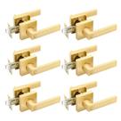 Maçanetas de porta EHOMEWARE Gold, pacote com 6 unidades, latão, latão acetinado