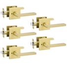Maçanetas de porta goldenwarm Gold Zinc Alloy Brushed Gold (pacote com 5) Maçanetas de porta goldenwarm Gold Zinc Alloy Brushed Gold (pacote com 5)