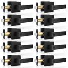 Maçanetas de porta Hasmikit Matte Black Privacy Levers, pacote com 10 Maçanetas de porta Hasmikit Matte Black Privacy Levers, pacote com 10