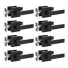 Maçanetas de porta KNOBWELL Interior Matte Black, pacote com 8 alavancas