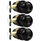Maçanetas de porta Probrico Matte Black Privacy em aço inoxidável, pacote com 3 unidades