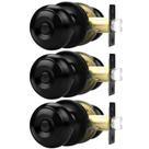 Maçanetas de porta Probrico Matte Black w/Lock Bathroom, pacote com 3 Maçanetas de porta Probrico Matte Black w/Lock Bathroom, pacote com 3