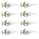 Maçanetas de porta Probrico Polished Chrome Privacy, pacote com 8