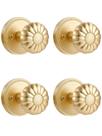 Maçanetas de porta SORWDUERM Gold Brushed Gold Passage, pacote com 4