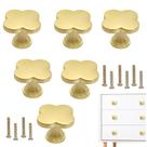 Maçanetas de trevo de quatro folhas em latão SSYHQAX, 6 peças de ouro e 3,2 cm Maçanetas de trevo de quatro folhas em latão SSYHQAX, 6 peças de ouro e 3,2 cm