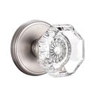 Maçanetas de vidro CLCTK Modern Satin Nickel com placa traseira