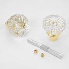 Maçanetas de vidro TopToToToo Interior Vintage Crystal Brass