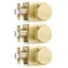 Maçanetas Haidms Gold Privacy com interior dourado escovado (pacote com 3)