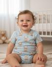 Macaquinho Bebê Menino Ursinho Milon Cor:AzulTamanho:9-12 M