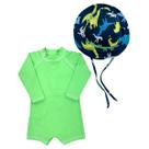 Macaquinho Bebê Proteção Solar Uv 50+ Chapéu Praia Infantil