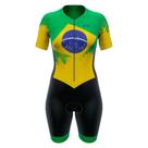 Macaquinho Ciclismo Feminino Marcio May Sport Bandeira Brasil Macaquinho Ciclismo Feminino Marcio May Sport Bandeira Brasil