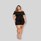 Macaquinho Ciganinha Feminino Plus Size Com Faixa 0621 Macaquinho Ciganinha Feminino Plus Size Com Faixa 0621