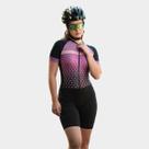 Macaquinho de Ciclismo Feminino Forro Espuma Manga Curta Proteção Uv Respirável Bolsos Traseiros Cicloturismo Speed Mtb
