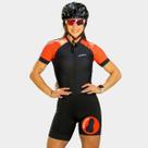 Macaquinho de Ciclismo Feminino Forro Espuma Manga Curta Proteção Uv Respirável Bolsos Traseiros Cicloturismo Speed Mtb