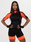 Macaquinho De Ciclismo Feminino - Forro GEL - Impulse Laranja Black Savancini (5471)