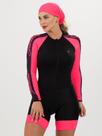 Macaquinho De Ciclismo Feminino - Forro GEL - Manga Longa Impulse Rosa Black Savancini (5461)