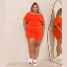 Macaquinho Feminino Ciganinha Plus Size Com Babado
