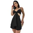 Macaquinho Feminino Vestido Alcinha Decote Nó Soltinho Verão