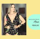 Macaquinho floral com mangas transparentes