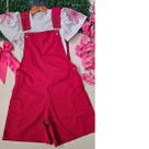 Macaquinho infantil com blusa manga curta jardineira menina Macaquinho infantil com blusa manga curta jardineira menina