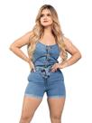 macaquinho jardineira jeans feminino