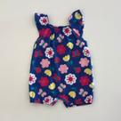 Macaquinho Kyly Infantil Bebes Azul Florido Verão Moda Kids 1001212