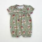 Macaquinho Milon Infantil Bebes Menina Verde Gatinhas Verão Moda Kids 2001194
