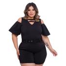 Macaquinho Plus Size Com Cinto Roupas Femininas 48 ao 52 0023