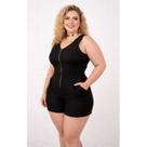 Macaquinho Plus Size detalhe zíper frontal Macaquinho Plus Size detalhe zíper frontal
