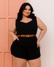 Macaquinho Plus Size Feminino com Cinto 0448