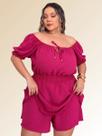 Macaquinho Plus Size Short Saia Babado Elastex Ciganinha