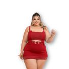 Macaquinho Plus Size Short Saia Strass Moda Plus Size 0654 Macaquinho Plus Size Short Saia Strass Moda Plus Size 0654